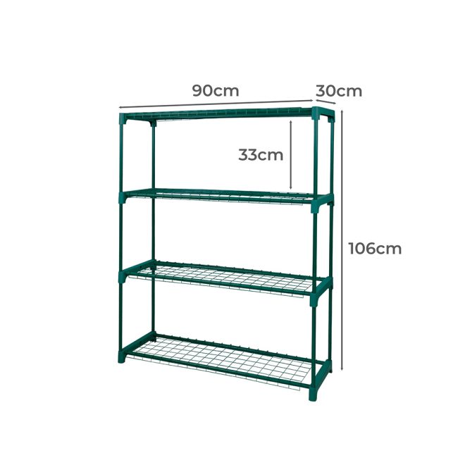 Plant Shelve Garden Greenhouse Steel Storage Shelving Frame Stand Rack – 4 Tier