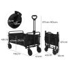 Garden Trolley Cart Foldable Picnic Wagon Outdoor Camping Trailer – Black