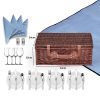 Picnic Basket 4 Person Baskets Set Insulated Wicker Outdoor Blanket Gift Storage