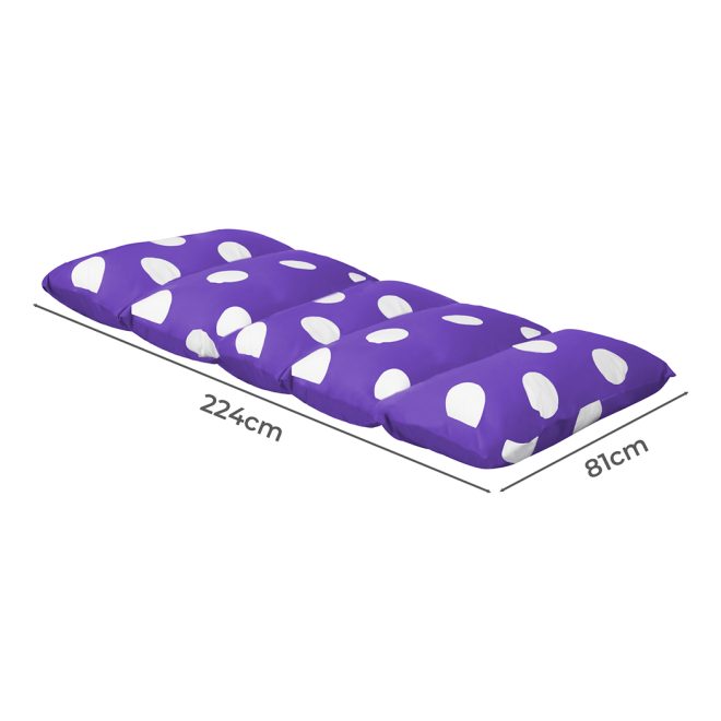 Foldable Mattress Kids Pillow Bed Cushion Sofa Chair Lazy Couch Purple L