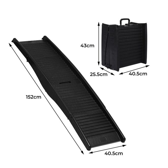 Dog Ramp Pet Car Suv Travel Stair Step Foldable Portable Lightweight Ladder – Black