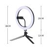 LED Ring Light with Tripod Stand Phone Holder Dimmable Studio Photo Makeup Lamp – 3 Phone Holder