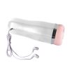 Male Vibrating Masturbation Cup Vagina Suction Licking Cup Masturbator Sex Toy White