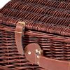 Picnic Basket 4 Person Baskets Set Insulated Wicker Outdoor Blanket Gift Storage