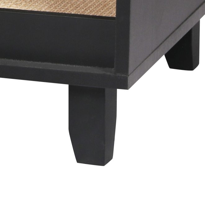 Enclosed Hooded Cat Litter Box Furniture Scratch Board Side Table – Black