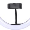 LED Ring Light with Tripod Stand Phone Holder Dimmable Studio Photo Makeup Lamp – 3 Phone Holder