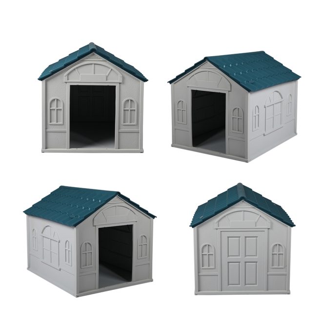 Dog Kennel Outdoor Indoor Pet Plastic Garden Large House Weatherproof Outside – 75.7 x 65 x 63.2 cm