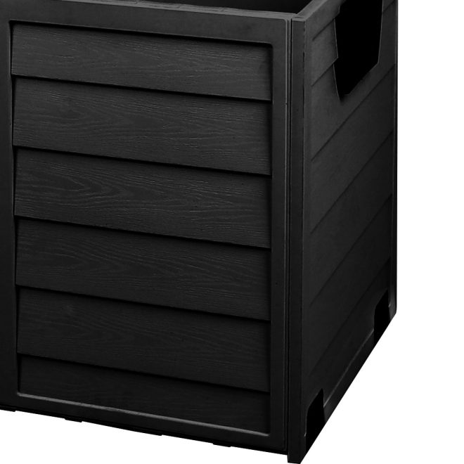 290L Outdoor Storage Box Garden Lockable Toys Tools Container Waterproof Indoor – Black