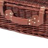 Picnic Basket 4 Person Baskets Set Insulated Wicker Outdoor Blanket Gift Storage