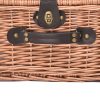 2 Person Picnic Basket Wicker Baskets Set Insulated Outdoor Blanket Gift Storage