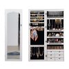 Jewellery Cabinet Full Length Mirror Mirrored Organizer Box Stand White