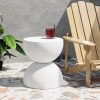 Armadale Side Table Terrazzo  Hourglass Shape Magnesia Stool Stone Style Top 40cm