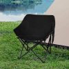 Folding Camping Moon Chair Lightweight Outdoor Chairs Portable Seat Black