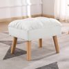 Accent Ottoman Chair Footstool Leathaire Vanity Makeup Stool Lounge White