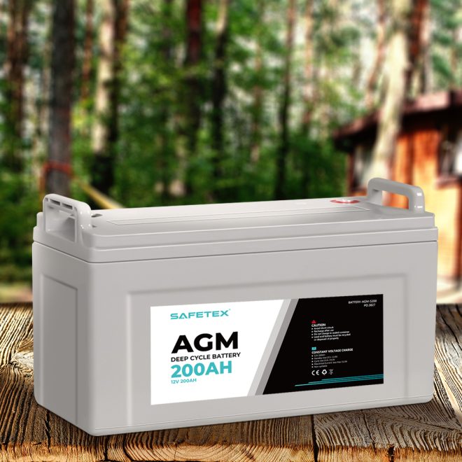 12V 200Ah AGM Deep Cycle Lead Acid SLA Battery Solar Caravan Camping