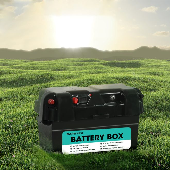 12V AGM Battery Box Portable Deep Cycle Battery Caravan Camping