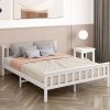 Adelphi Wooden Bed Frame Mattress Base Solid Timber Pine Wood – DOUBLE, White