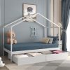 Bed Frame Wooden Single Timber House Frame Mattress Base Storage Drawers