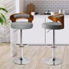 1x Bar Stools Kitchen Gas Lift Wooden Beech Stool Chair Swivel Barstools – Grey and Silver