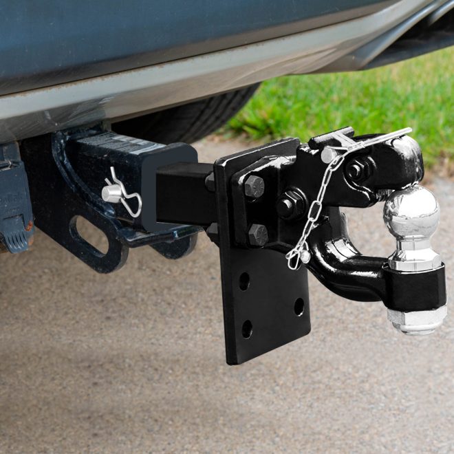 8Ton Pintle Hook Tow Bar Hitch Ball Combo Receiver Arm Trailer 4WD Caravan