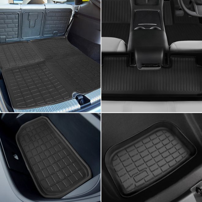 Tesla Model Y Floor Mats Rear Front Trunk Toolbox Liner 3D Car Carpets