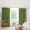 2XBlockout Curtains Chenille Blackout Draperies Eyelet Day132x250 Green