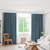 2XBlockout Curtains Chenille Blackout Draperies Eyelet Day 180×250 Blue