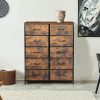 Storage Cabinet Tower Chest of Drawers Dresser Tallboy Drawer Retro Brown