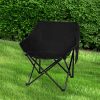 Folding Camping Moon Chair Lightweight Outdoor Chairs Portable Seat Black