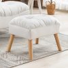 Accent Ottoman Chair Footstool Leathaire Vanity Makeup Stool Lounge White