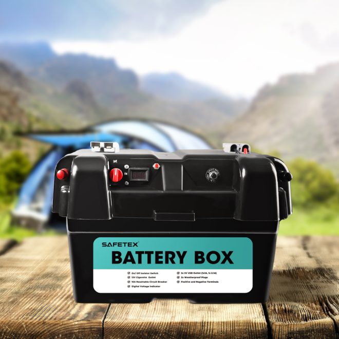 AGM Battery Box 12V Deep Cycle Battery Solar Caravan Camping