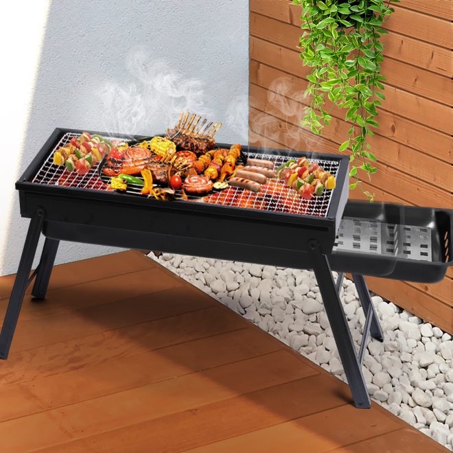 Charcoal BBQ Grill Protable Hibachi Barbecue Outdoor Foldable Camping Picnic Set