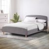 Deua Bed Frame Double Size Wooden Platform Fabric Base Bedhead Headboard