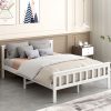 Adelphi Wooden Bed Frame Mattress Base Solid Timber Pine Wood – DOUBLE, White