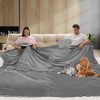 3x3M Large Oversized Blanket Throw Faux Fur Fleece Bed Warm Rug Sofa Grey