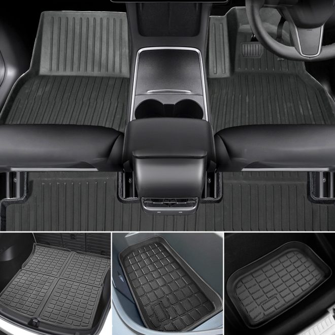 Tesla Model Y Floor Mats Rear Front Trunk Toolbox Liner 3D Car Carpets