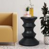 Baird Side Table Geometric Chess Shape Magnesia Stool Stone Style Top 31cm