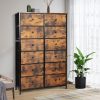 Storage Cabinet Tower Chest of Drawers Dresser Tallboy Drawer Retro Brown