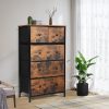 Storage Cabinet Tower Chest of Drawers Dresser Tallboy Drawer Retro Brown