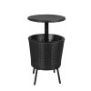 Cooler Ice Bucket Table Bar Outdoor Rattan Furniture Patio Pool Storage