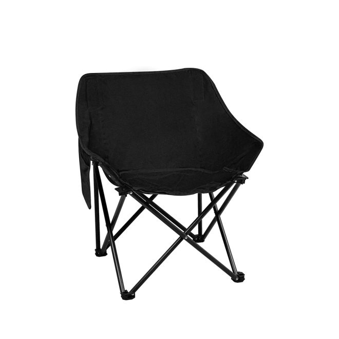 Folding Camping Moon Chair Lightweight Outdoor Chairs Portable Seat Black