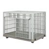 Dog Crate Pet Kennel Indoor Sturdy ABS Plastic Wheels Double Door M