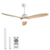 Spector 52” Ceiling Fan LED Light DC Motor Remote Control 5 Speed Wooden Blade