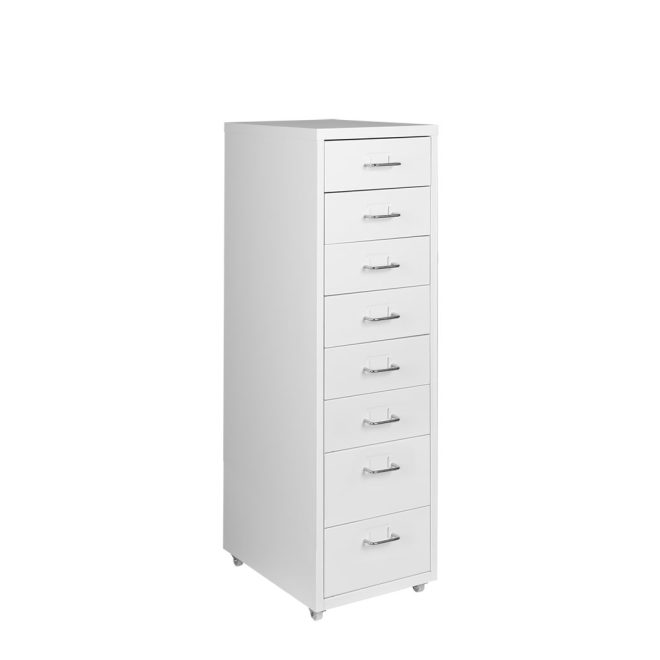 Office Cabinet  8 Drawer Drawers Storage Cabinets Steel Rack Home White