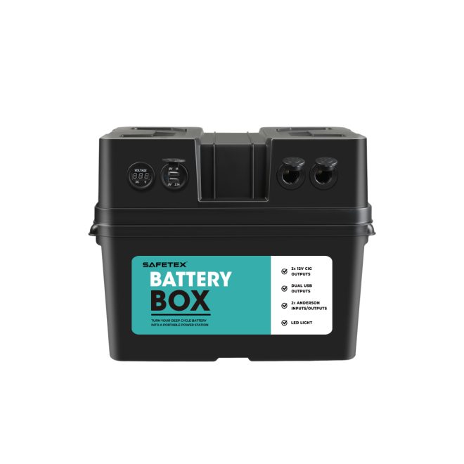 12V AGM Battery Box Portable Deep Cycle Battery Caravan Camping