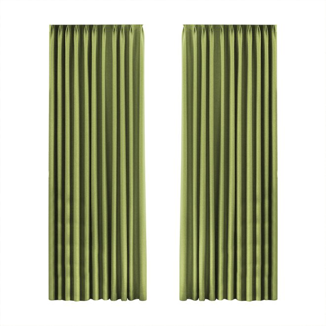 2XBlockout Curtains Chenille Blackout Draperies Eyelet Day132x250 Green