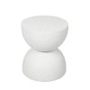 Armadale Side Table Terrazzo  Hourglass Shape Magnesia Stool Stone Style Top 40cm