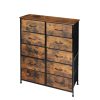 Storage Cabinet Tower Chest of Drawers Dresser Tallboy Drawer Retro Brown