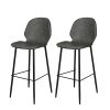 2x Bar Stool Counter Chair PU Leather Kitchen Pub Restaurant Padded Seat