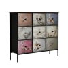 Chest of 9 Drawers  Storage Cabinet Tower Retro Dresser Vintage Tallboy